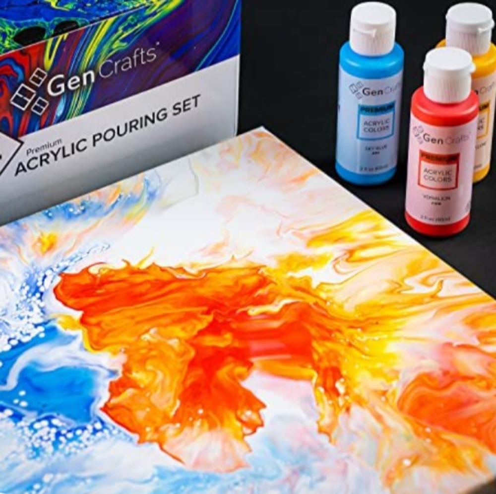Art Paint Set of 24 Bottles Creative Pouring Acrylic Paints Artist Pour Painting